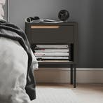 *WOONWINKEL* Tenzo Switch Nachtkastje Antraciet Met Eiken, Huis en Inrichting, Verzenden, Nieuw