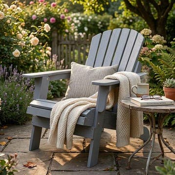 2dekans | AXI Rosalie Adirondack Stoel Grijs – Houten, Ophalen of Verzenden, Zo goed als nieuw