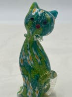 Livio Campanella - Vaas - Muranoglas - Kat in Murrine-mix