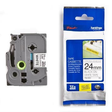 Brother TZe-S251 extra klevend tape zwart op wit 24 mm, Computers en Software, Printerbenodigdheden, Verzenden, Nieuw, Printertape