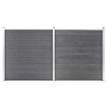 vidaXL Schutting 353x186 cm HKC grijs, Verzenden, Nieuw, Kunststof, 1 tot 2 meter