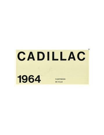 1964 CADILLAC PROGRAMMA BROCHURE, Nieuw, Author
