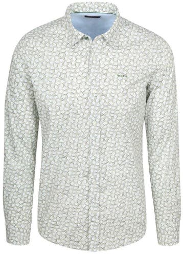 NZA Shirt Oban Poplin Bloemenprint Groen maat L Heren, Verzenden, Nieuw, Groen, New Zealand Auckland