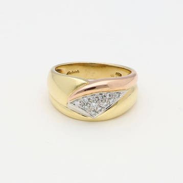 Ring - 18 karaat Geel goud, Witgoud, Roségoud Diamant, Nieuw