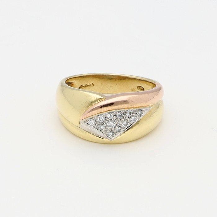 Ring - 18 karaat Geel goud, Witgoud, Roségoud Diamant, Sieraden, Tassen en Uiterlijk, Ringen