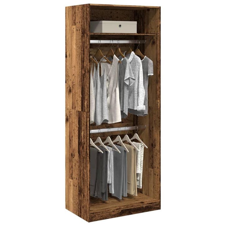vidaXL Kledingkast 80x50x200 cm bewerkt hout oud hout, Huis en Inrichting, Kasten | Kledingkasten, Nieuw, Verzenden