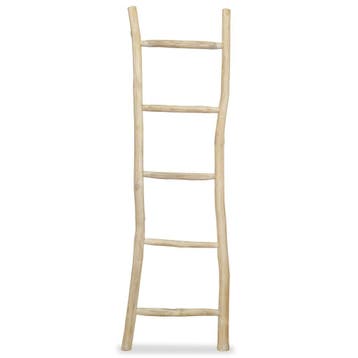 vidaXL Handdoekenladder met 5 sporten 45x150 cm teakhout, Verzenden, Nieuw, Bruin