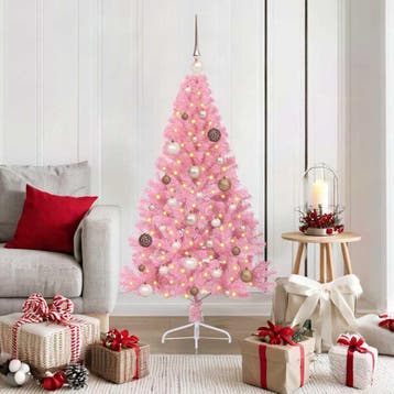 vidaXL Kunstmatig Voorverlicht Kerstboom met 150 LED Roze, Verzenden, Nieuw