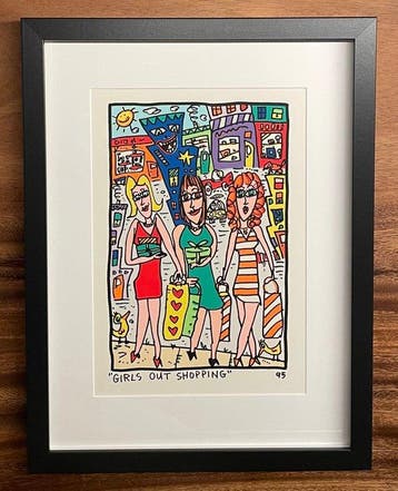 James Rizzi (1950-2011) - Girls out Shopping, Antiek en Kunst