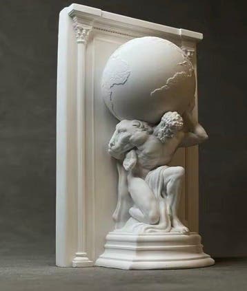 sculptuur, Hercules - 15 cm - Gips