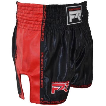 Punch Round Kickboks Broekje Matte Carbon Zwart Rood, Ophalen of Verzenden, Nieuw