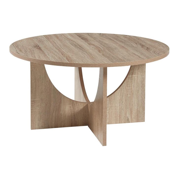 Salontafel Rindal rond eikenkleurig 80x41,5 cm [en.casa], Huis en Inrichting, Tafels | Salontafels, Verzenden