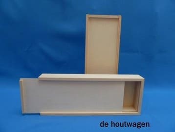 penselen kistje met schuifdeksel 31 x 12 cm. - houten kistje, Ophalen of Verzenden, Nieuw, Overige typen