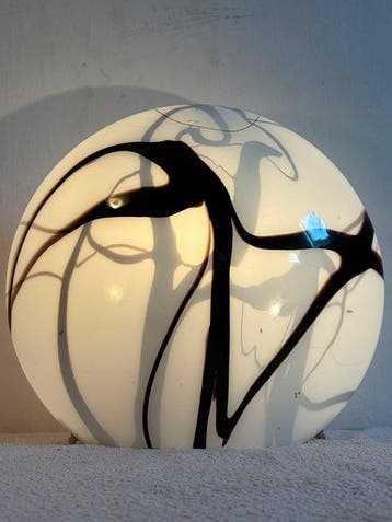 Zijlstra - Tafellamp - Opaline glas - XL Zebra Swirl Lamp