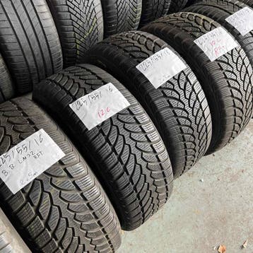 4 x Bridgestone Blizzak LM-32 225-55-16 RFT Winterbanden 7mm, Gebruikt, 16 inch, Band(en), Personenwagen