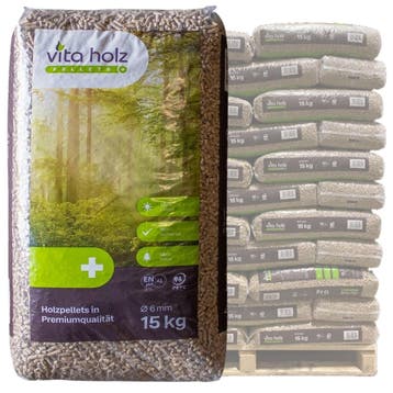 VITA HOLZ Houtpellets – 100% Naaldhout – ENplus A1 – 990KG, Ophalen of Verzenden