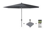 Platinum Riva stokparasol 3.5 m. rond - Antraciet met voet, Tuin en Terras, Tuinsets en Loungesets, Verzenden, Nieuw, Overige materialen