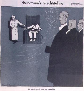 Hauptmanns terechtstelling op spotprent (lijst optie), Verzenden