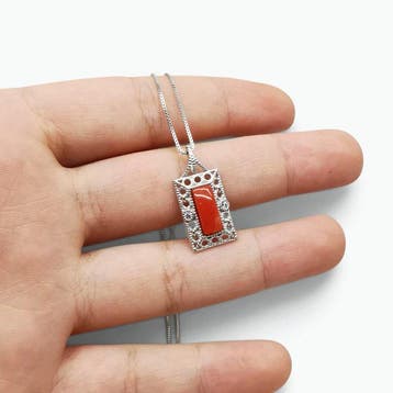 Koraal - Argento 925 - Ketting met hanger - Italiaans