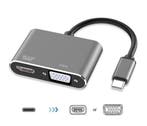 DrPhone CHX - 2 in 1 Adapter USB-C naar HDMI & VGA - 4k 3840, Verzenden, Nieuw