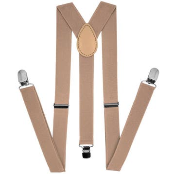 Fako Fashion - Bretels - Effen - 100cm - Licht Khaki, Kleding | Heren, Verzenden, Nieuw