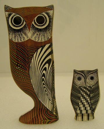 sculptuur, chouette ou hibou - 20 cm - Hars