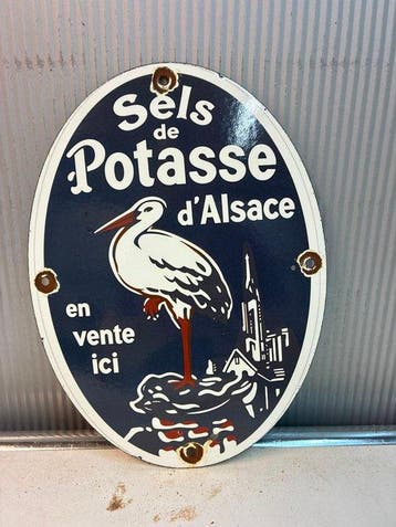 Sel de Potasse d’Alsace – Ovaal Emaille Reclamebord met
