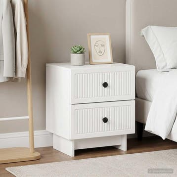 vidaXL Nachtkastje 2 st Hoogglans Wit 43 x 34,5 x 47,5 cm, Minder dan 45 cm, Verzenden, Nieuw, Minder dan 55 cm