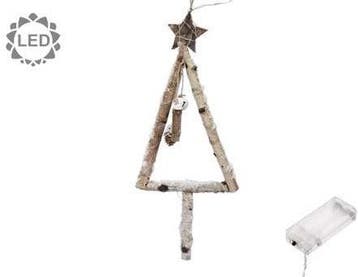 Boomvorm takken met led houten kerstboom deco manco 17x53 cm, Ophalen of Verzenden, Nieuw