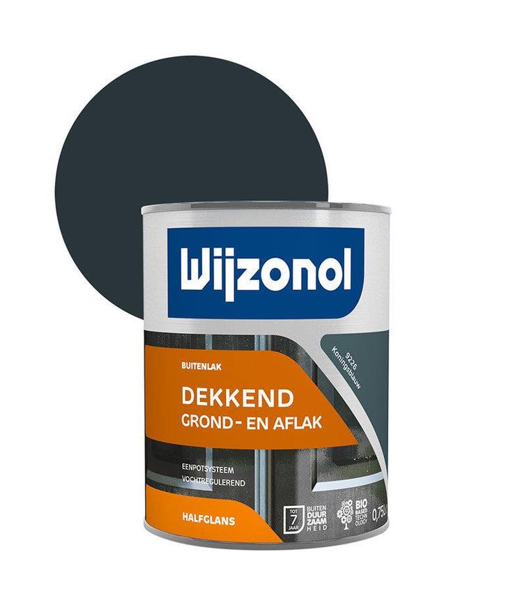 Wijzonol Dekkend Grond- en Aflak Halfglans Koningsblauw 9226, Doe-het-zelf en Verbouw, Verf, Beits en Lak, Nieuw, Ophalen of Verzenden