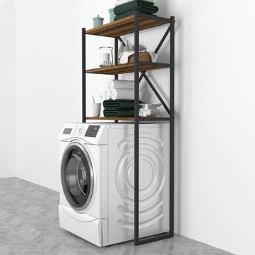 [en.casa] Ombouwkast Askersund 160x66x34 cm zwart en walnoot, Verzenden, Nieuw