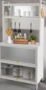 Keukenrek 5 Lagen met Kastdeuren, Wielen en Zijhaken, Verzenden, Nieuw