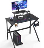 Gamingbureau met Monitorstandaard, Beker- en Headsethaak, Huis en Inrichting, Bureaus, Verzenden, Nieuw