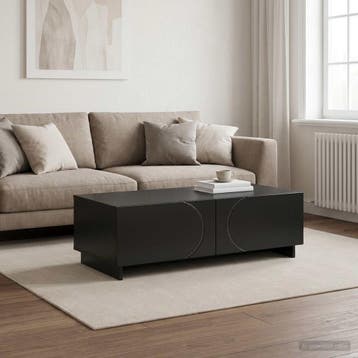 vidaXL Salontafel Zwart 102 x 50,5 x 35 cm Bewerkt hout, Verzenden, Nieuw, Overige houtsoorten, 100 tot 150 cm
