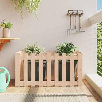 vidaXL Plantenbak verhoogd met hekontwerp 100x50x50 cm, Verzenden, Minder dan 60 cm, Nieuw, 60 cm of meer