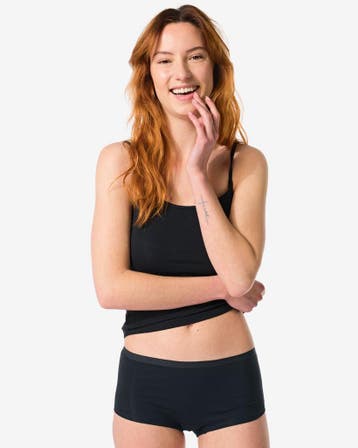 HEMA Damesboxer perfect comfort katoen zwart, Verzenden, Zwart