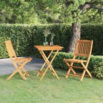 vidaXL 3-delige Tuinset inklapbaar massief acaciahout, Verzenden, Nieuw, Hardhout, Tuinset
