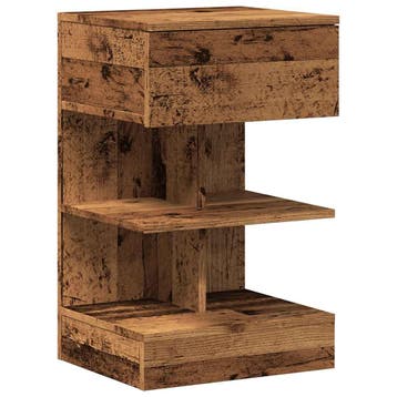 vidaXL Nachtkastje 40x35x65 cm bewerkt hout oud houtkleurig, Verzenden, Nieuw, Hout