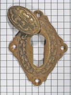 Sleutelplaat messing antiek met afdekplaatje., Verzenden, Nieuw