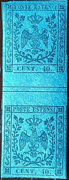 Italiaanse oude staten - Modena 1854 - 40 cent. donkerblauw,, Gestempeld