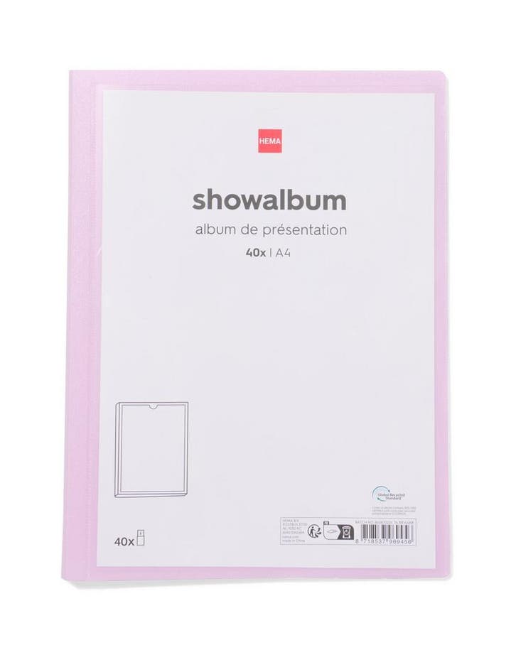 HEMA Showalbum A4 roze, Diversen, Agenda's, Nieuw, Verzenden