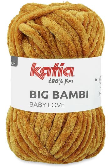 Katia Big Bambi - 111 mosterdgeel - XXL Chenille Garen, Hobby en Vrije tijd, Breien en Haken, Ophalen of Verzenden, Nieuw