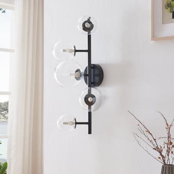 Wandlamp Makkor 62x35x24 cm 5xG9 zwart en transparant lux.pr, Huis en Inrichting, Verzenden, Nieuw