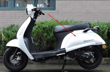 Zijscherm links achter wit - RSO Discover / Senzo Grace /, Fietsen en Brommers, Brommeronderdelen | Scooters, Verzenden, Nieuw
