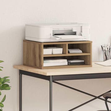 vidaXL Printerstand Artisanaal eiken 49 x 40 x 22,5 cm, Verzenden, Nieuw