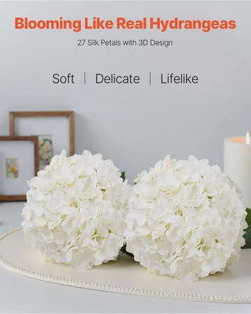 Kunstbloemen Witte Hydrangea - Zijde, Realistisch, Bulk voor, Huis en Inrichting, Verzenden, Nieuw