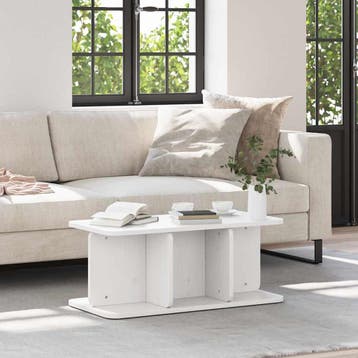 vidaXL Salontafel Wit 80 x 39,5 x 33,5 cm Massief grenenhout, Verzenden, Nieuw, Rechthoekig, Grenenhout