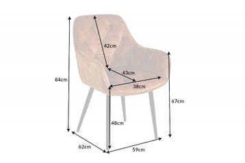 Design stoel MILANO mosterdgeel fluweel met Chesterfield, Ophalen of Verzenden, Nieuw