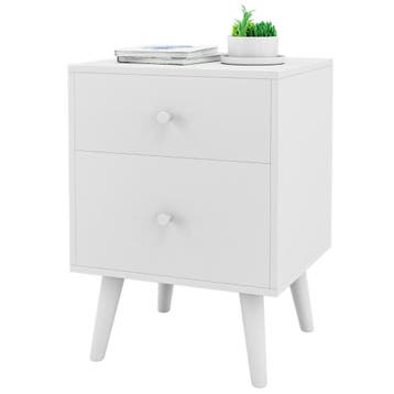 2dekans | Coast Nachtkastje 2 Lades 45x40x62 cm – Houten, Huis en Inrichting, Tafels | Bijzettafels, Ophalen of Verzenden, Zo goed als nieuw