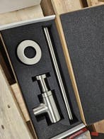 Wiesbaden Luxe bekersifon compact rond incl muurbuis en, Ophalen of Verzenden, Nieuw, Rvs, Bad